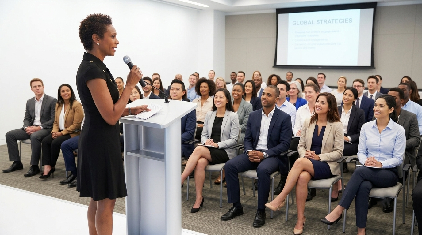 image of tonya kerry speaking to a corporate audience